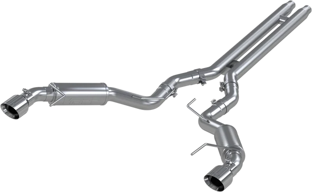 MBRP 15-17 Ford Mustang GT 5.0 3in Cat Back Dual Split Rear Race Version 4.5in Tips - Aluminized