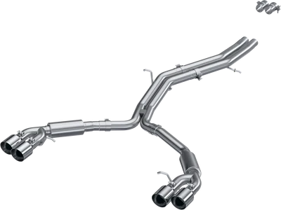 MBRP 18-23 Audi S5 Coupe/S4 Sedan T304 SS 2.5in Cat-Back Quad Rear Exit Exhaust - SS Tips